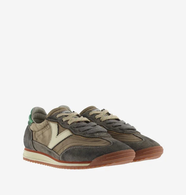 Victoria Saturn Nylon Washed Suede Sneaker Taupe