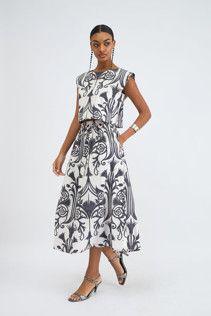 Beyond By Vera Amber Skirt - Iron Veil Charcoal