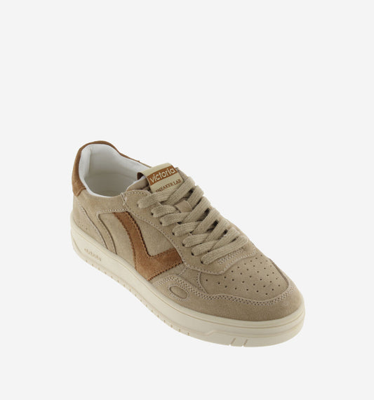 Victoria Seul Bicolor Suede Sneaker - Beige
