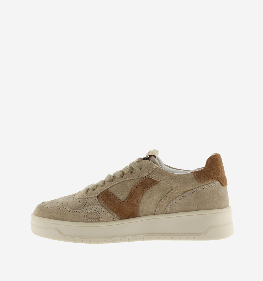 Victoria Seul Bicolor Suede Sneaker - Beige