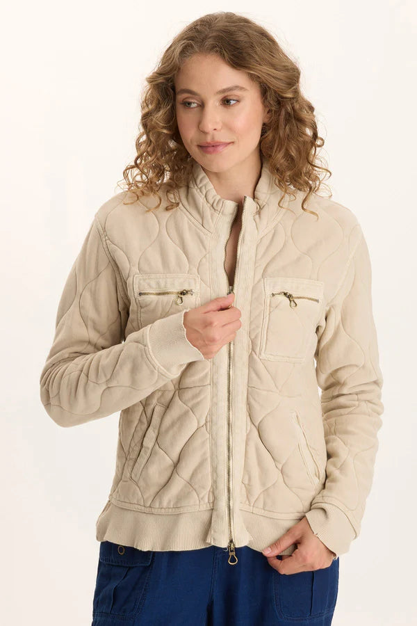 XCVI Osment Plush Quilted 4-Pocket Bomber Jacket Park Avenue