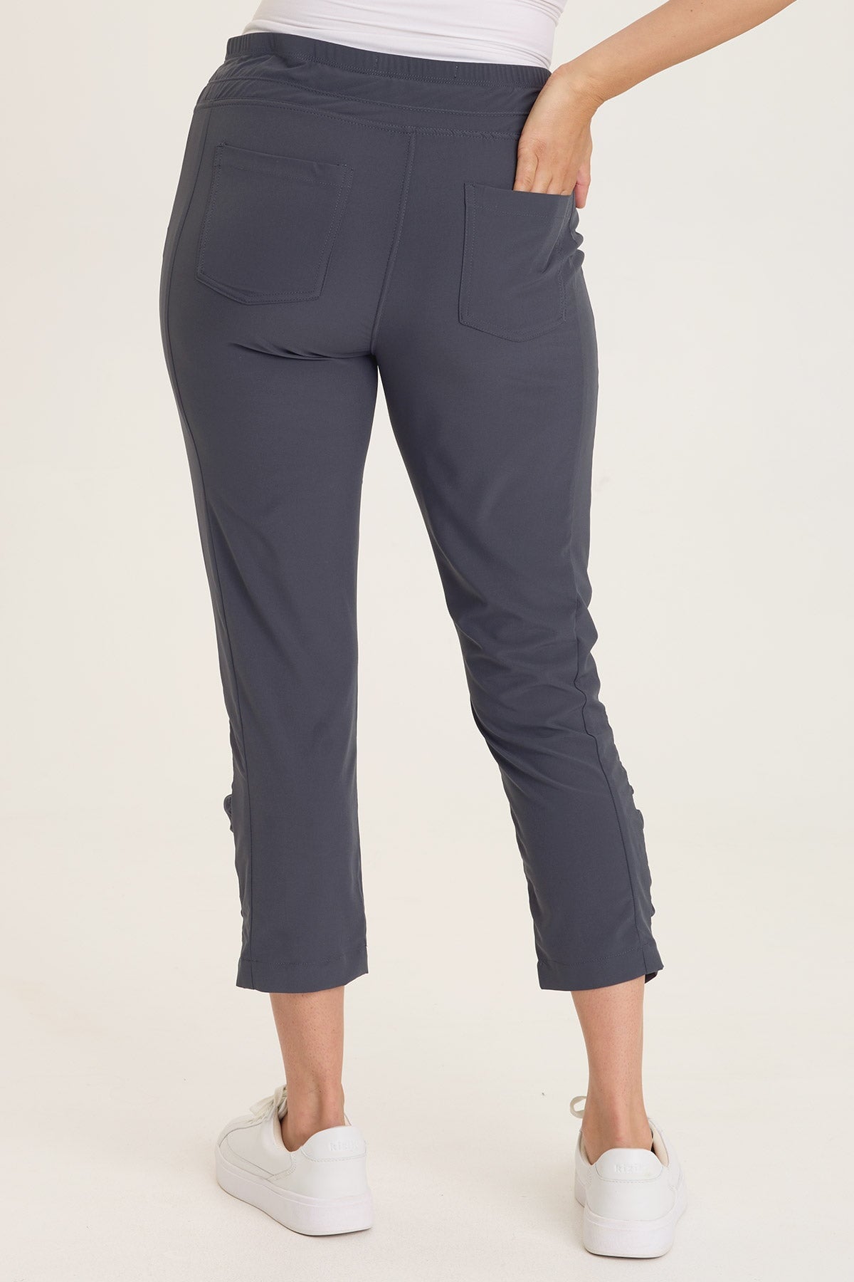 Wearables Aksana Whisper Stretch Ruched Active Slim Pant Charcoal