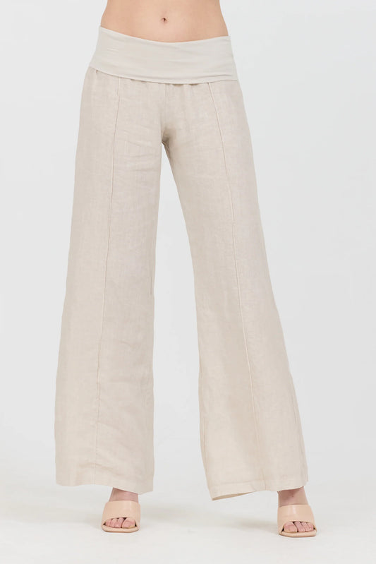 Fresh Laundry Foldover Pants - Oatmeal