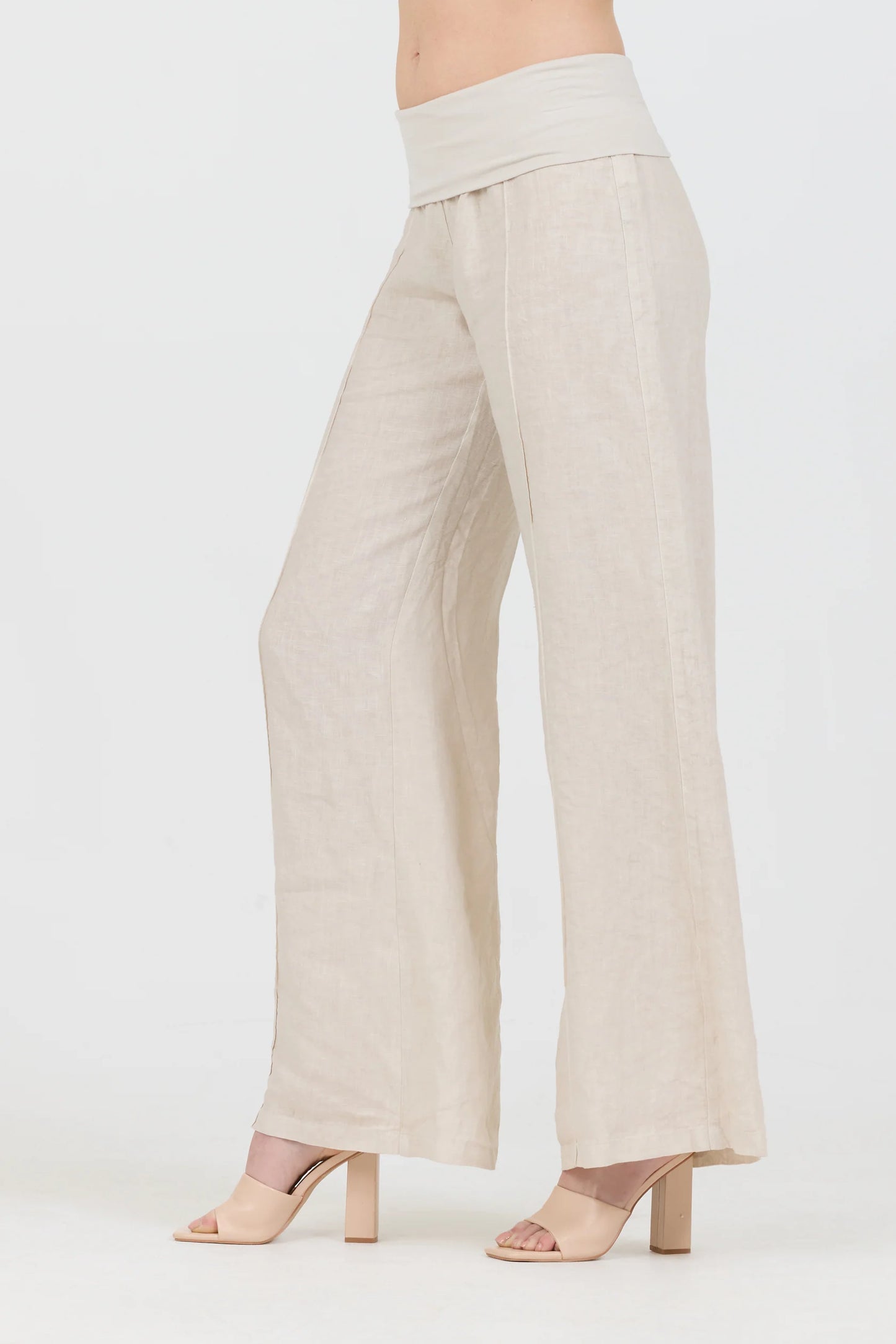 Fresh Laundry Foldover Pants - Oatmeal