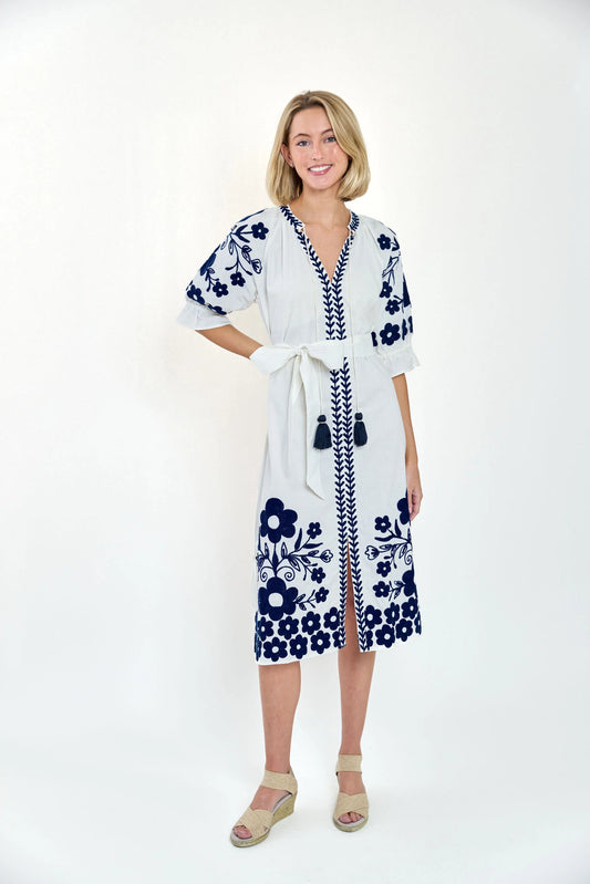 Charleston Shoe Co. Rosie Aztec Dress - Navy/White