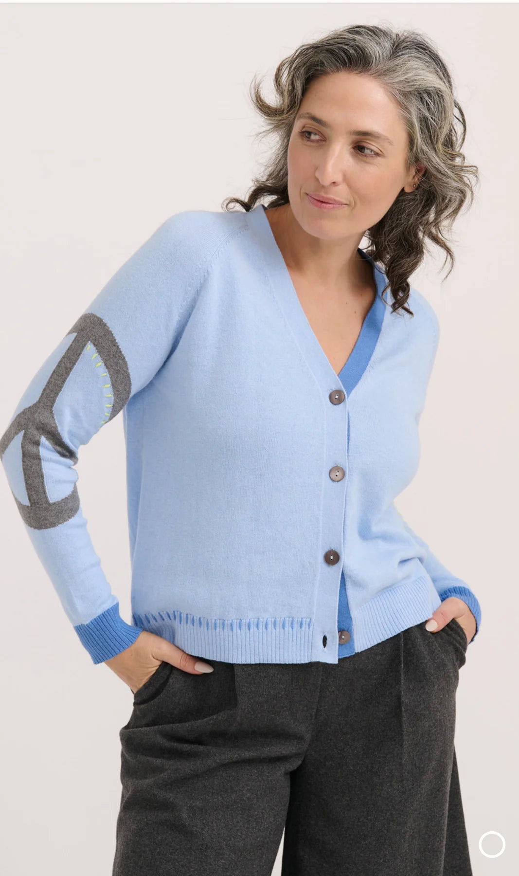Zaket & Plover Peace Please Cardi - Sky