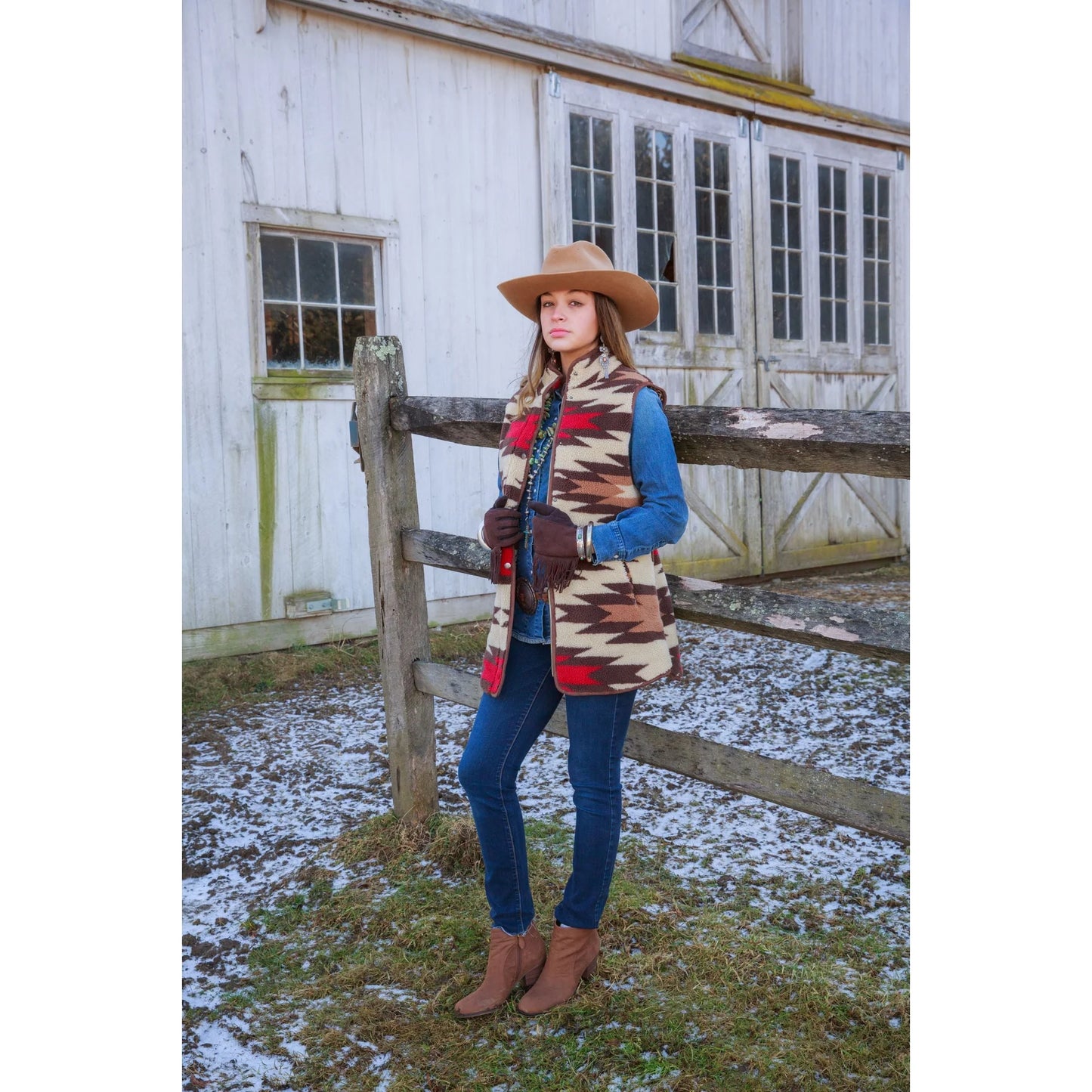 Tasha Polizzi Hampton Blanket Vest-Palomino