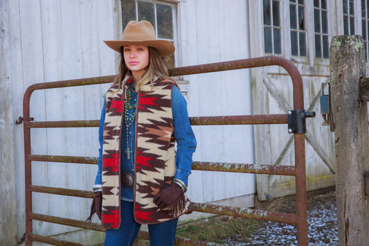 Tasha Polizzi Hampton Blanket Vest-Palomino