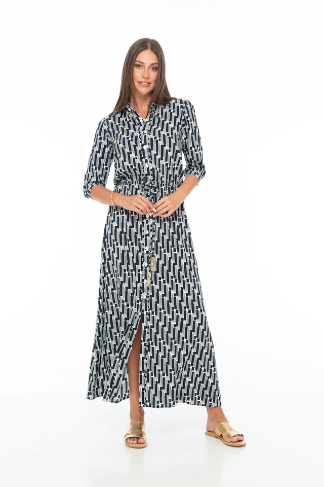 Romi The Brand Disco Maxi Shirt Dress
