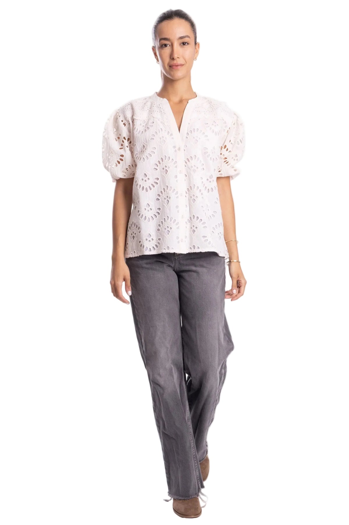 Bindu Louisa Top Light Ivory