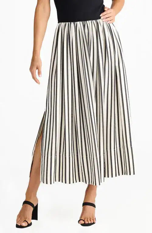 Daphne Dress - Black Stripe