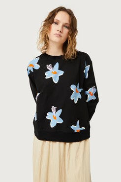 Compania Fantastica Calatea Floral Sweatshirt - Black