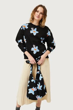 Compania Fantastica Calatea Floral Sweatshirt - Black