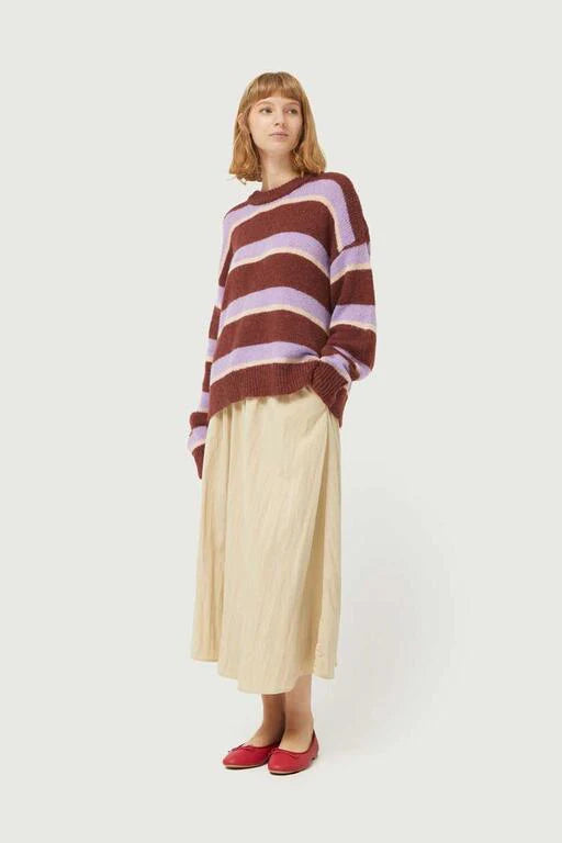 Compania Fantastica Striped Knit Sweater Brown/Lilac