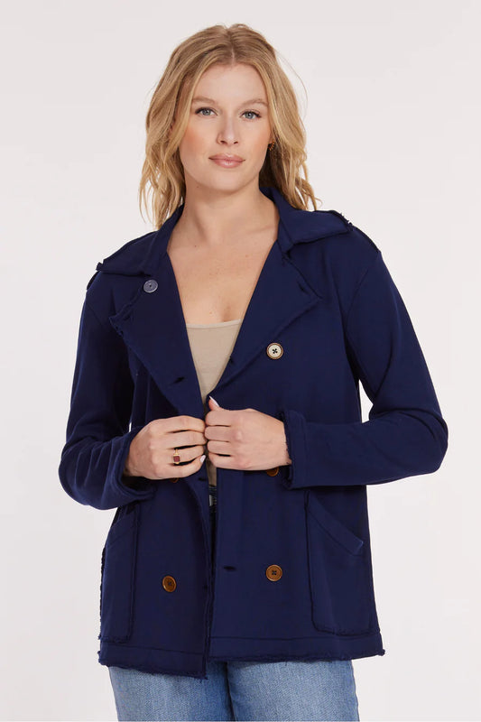 Mododoc Double Breasted Jacket Vibrant Navy