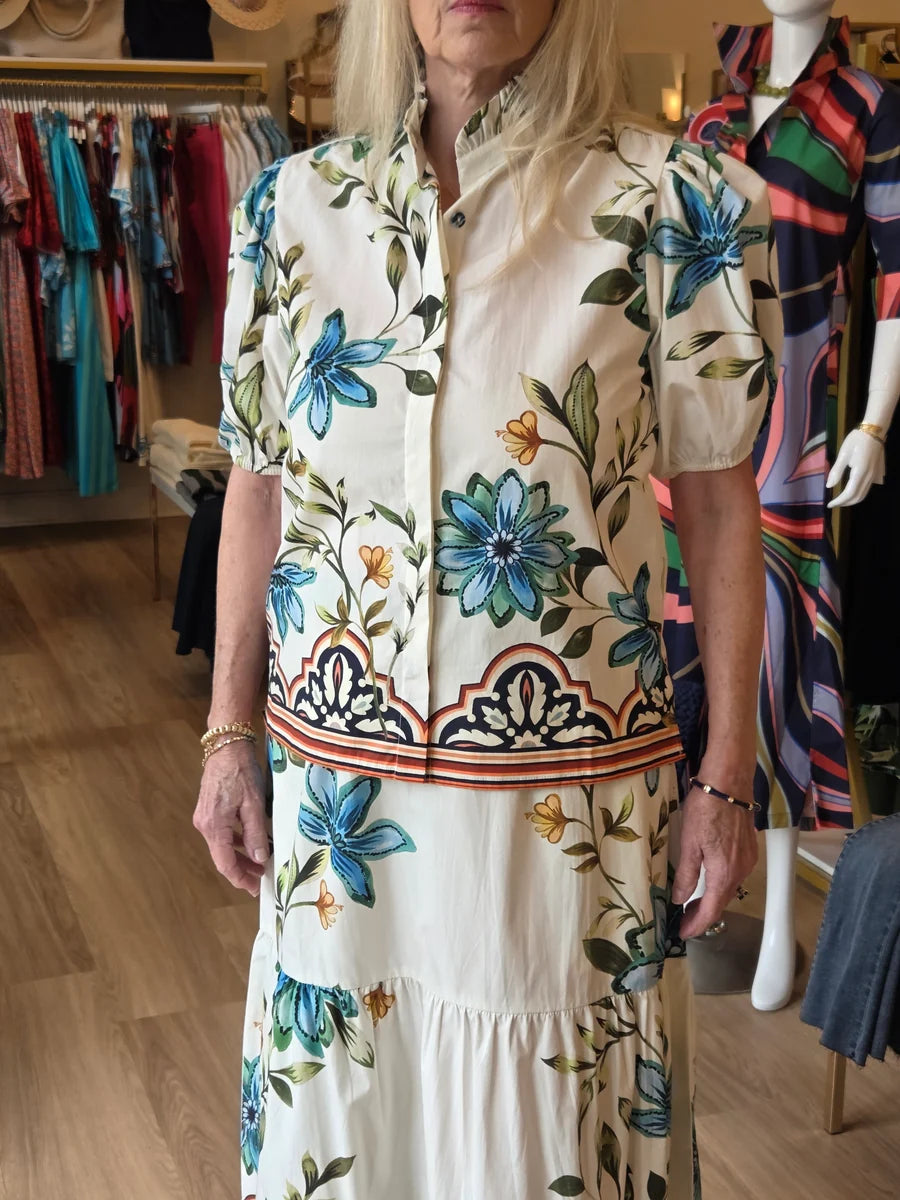 Maude Vivante Kai Top | Ivory Bloom