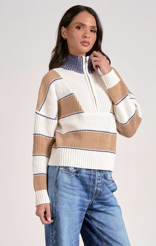 Elan 1/4 Zip Sweater Camel