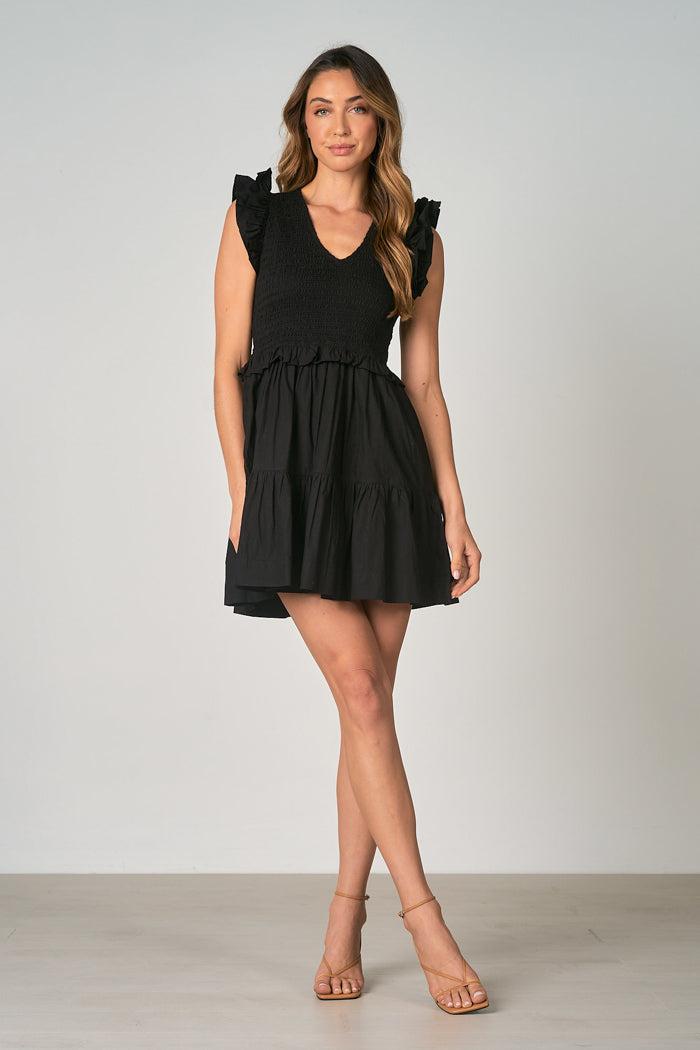 Elan Ruffle Sleeve Mini Dress