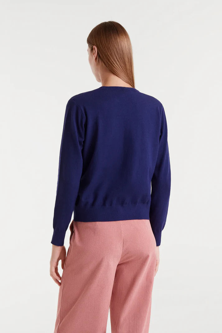 Compania Fantastica Pink Heart Sweater - Navy