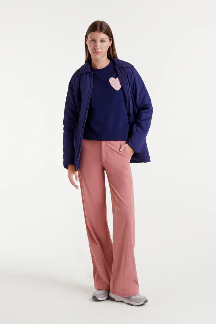 Compania Fantastica Pink Heart Sweater - Navy