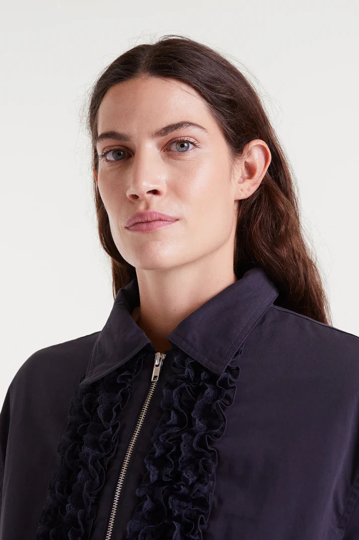 Compania Fantastica Ruffle Jacket - Navy