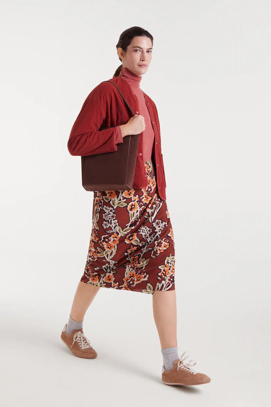 Compania Fantastica Crepe Midi Skirt - Rust