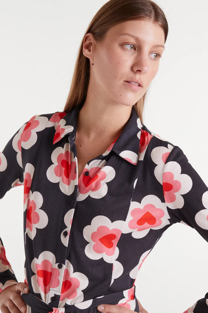 Compania Fantastica Sweetheart Flower Maxi Dress