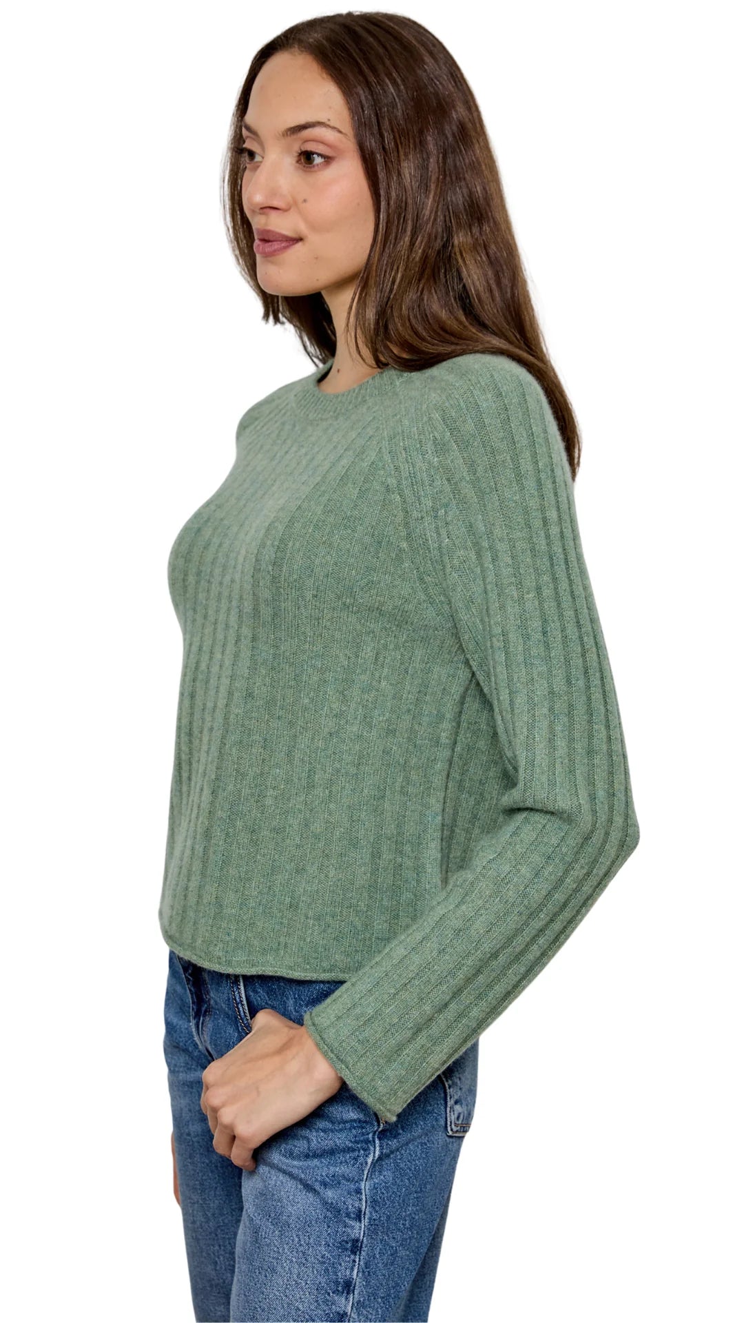 Design History Rib Long Sleeve Sweater | Grass