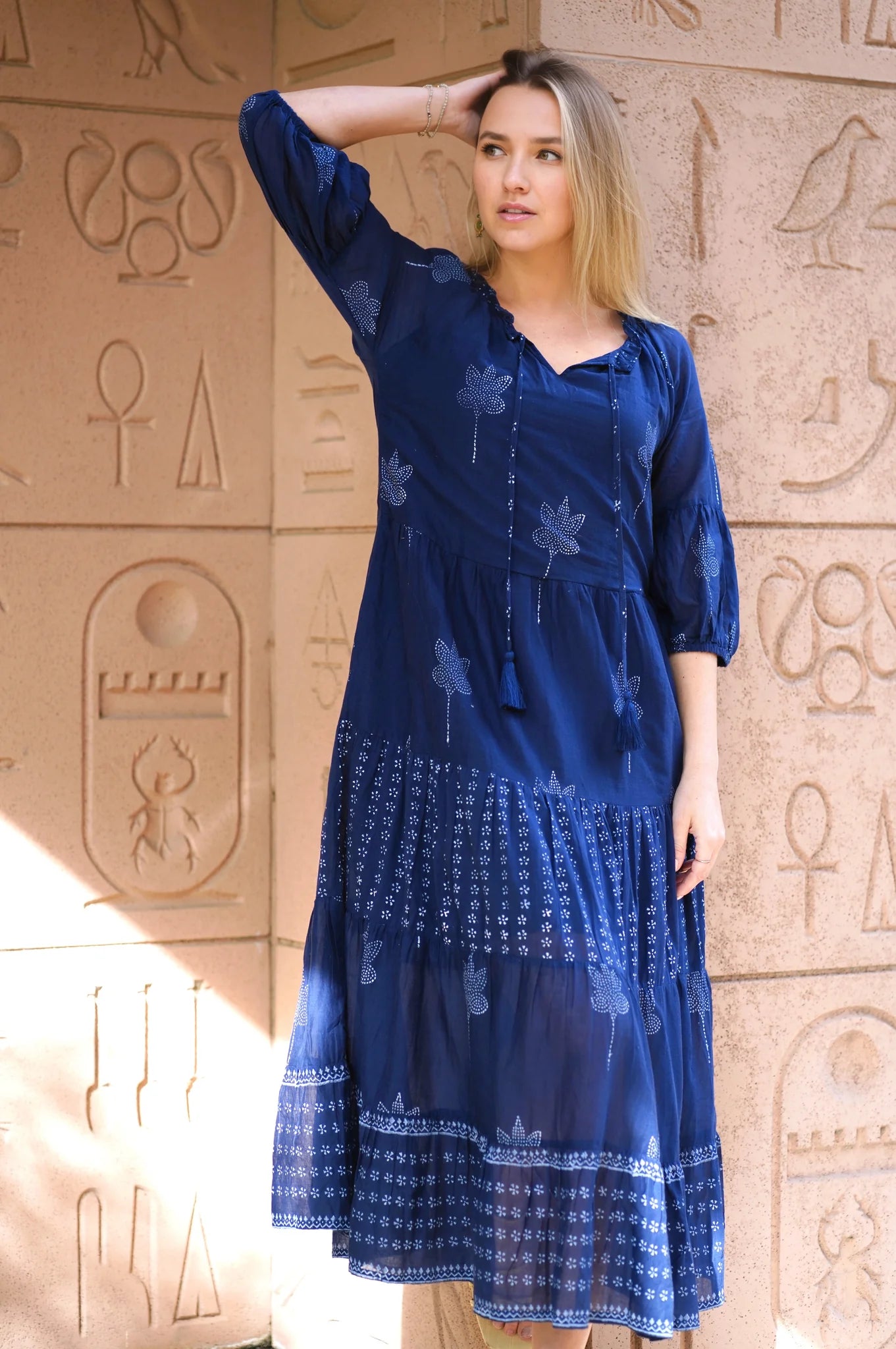 Dolma Bells Maxi Dress - Blue