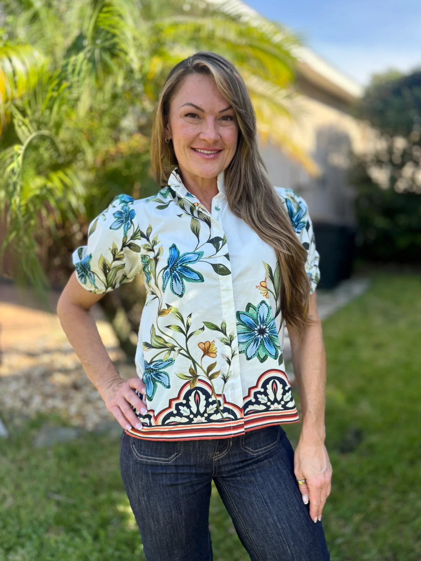 Maude Vivante Kai Top | Ivory Bloom