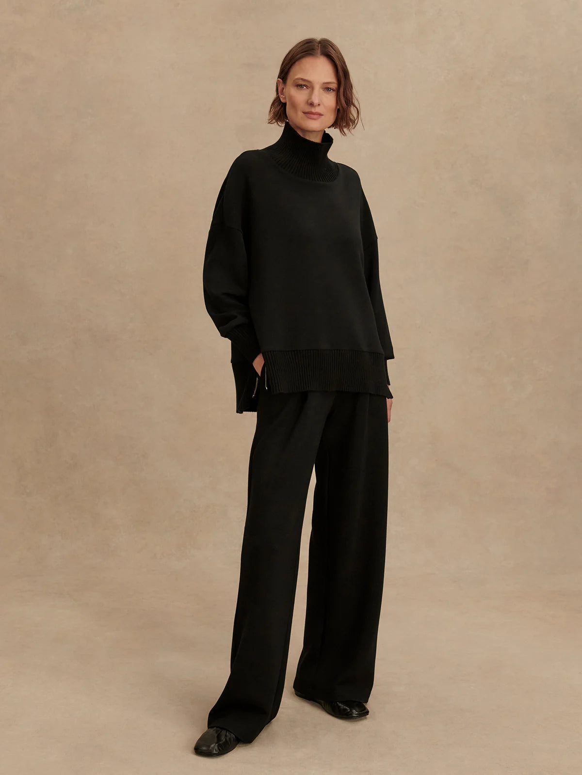 Varley Barker High Neck Sweat - Black