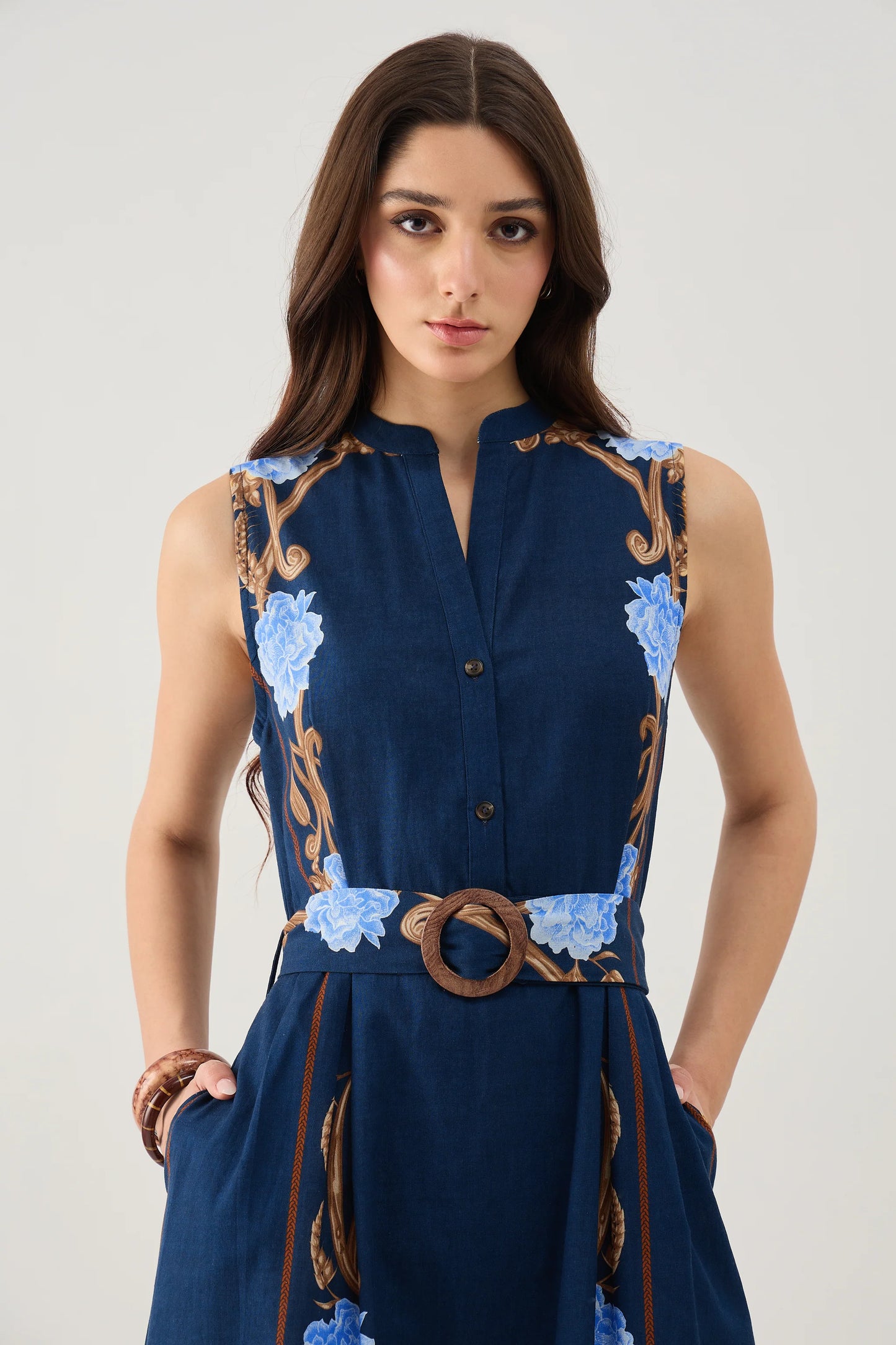 Beyond by Vera Iris Maxi Dress - Harvest Navy