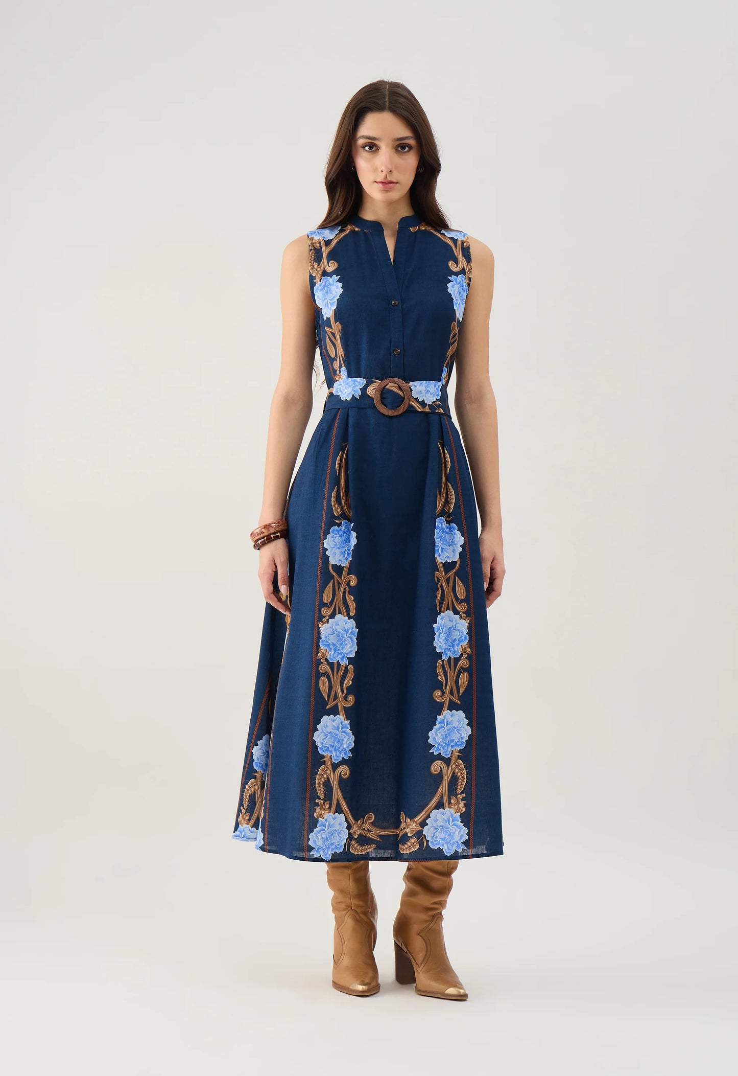 Beyond by Vera Iris Maxi Dress - Harvest Navy