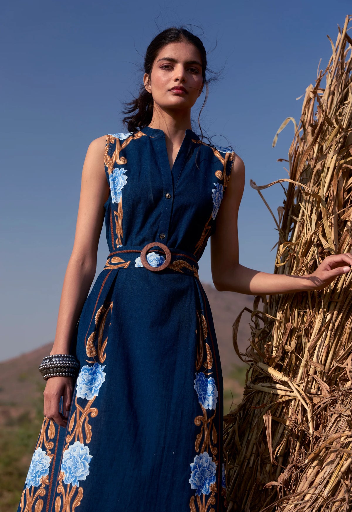 Beyond by Vera Iris Maxi Dress - Harvest Navy