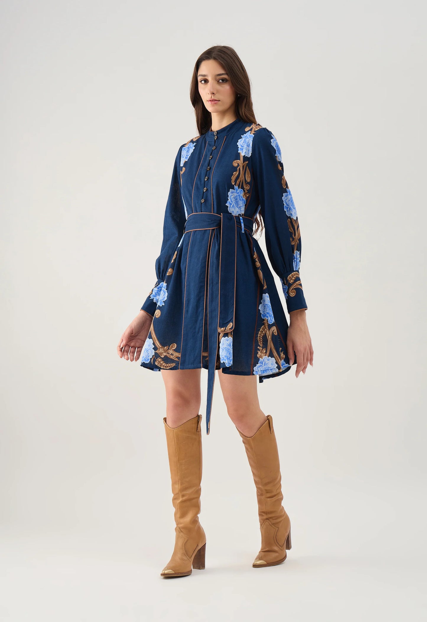 Beyond by Vera Nella Dress - Harvest Navy