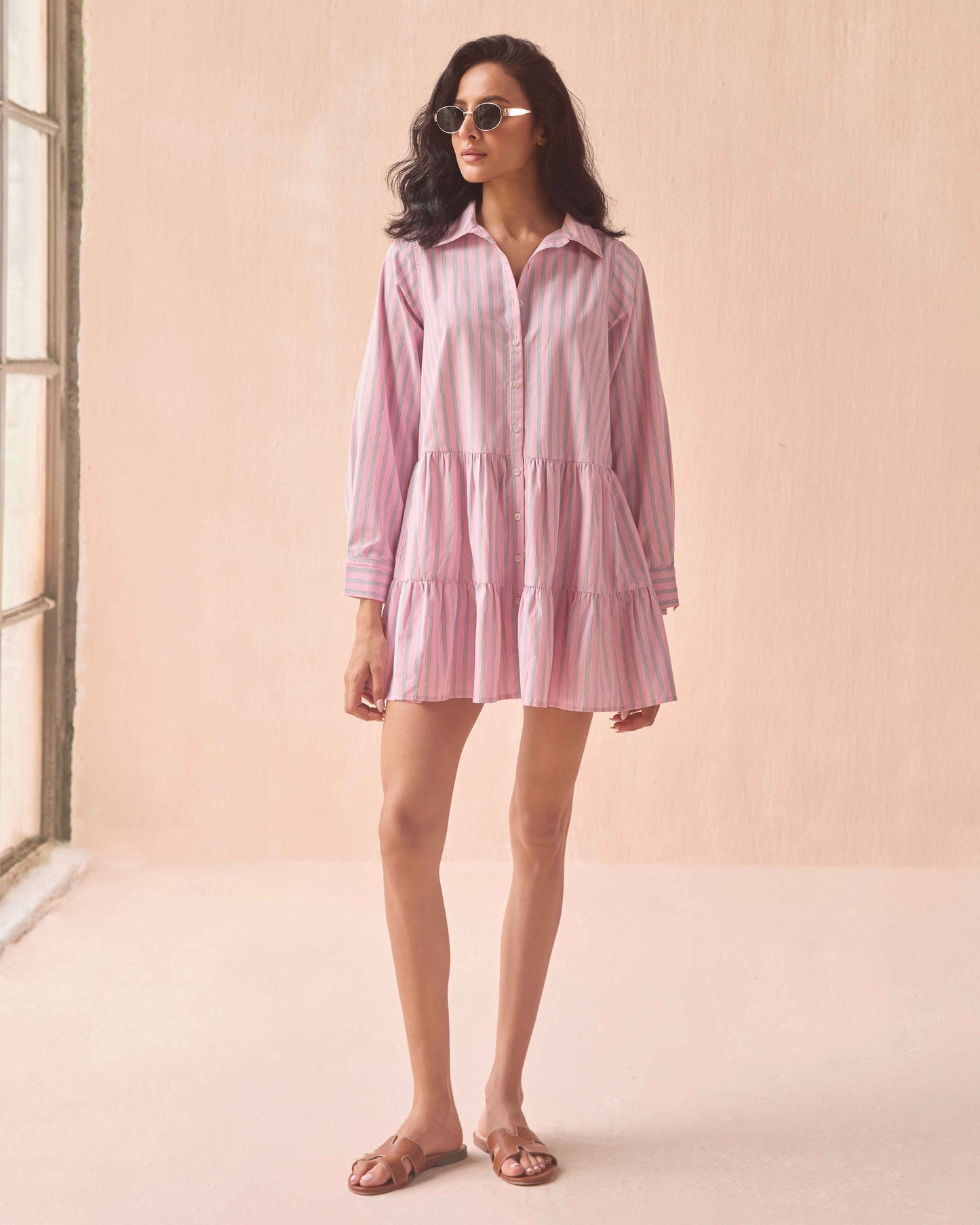 Omika Tula Mini Shirtdress Hattie Pink