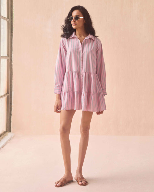 Omika Tula Mini Shirtdress Hattie Pink