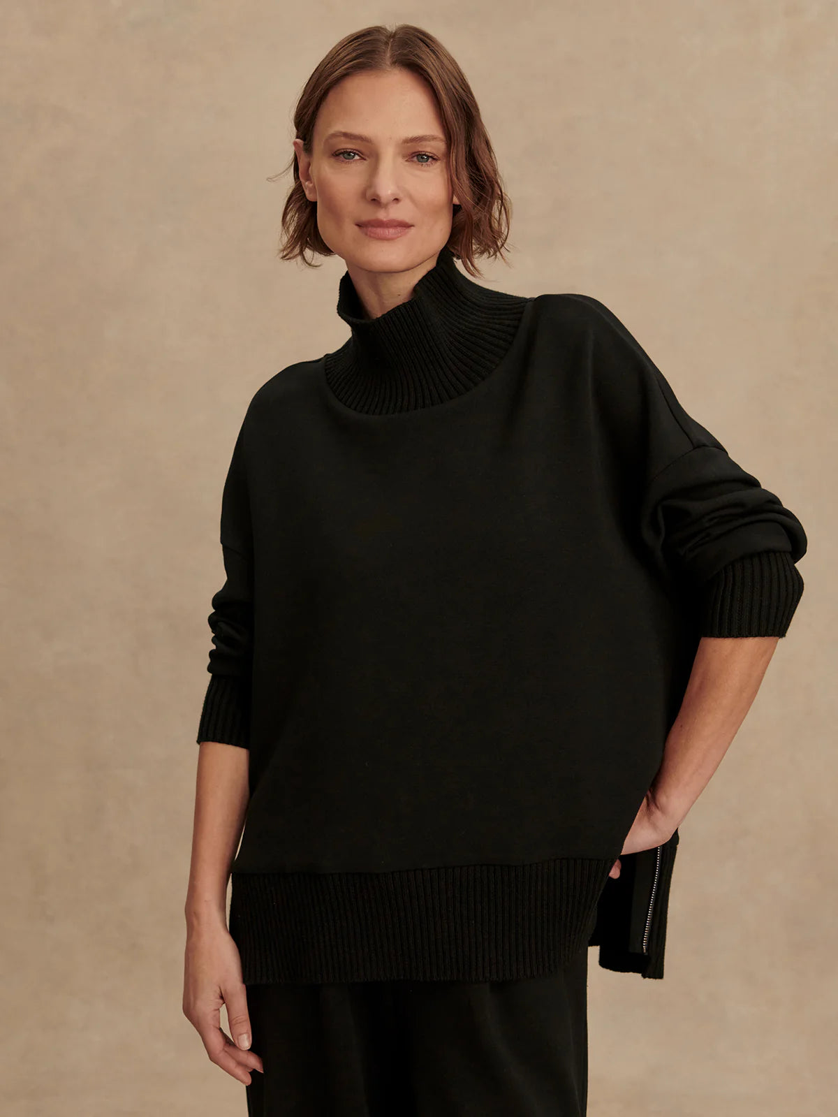 Varley Barker High Neck Sweat - Black