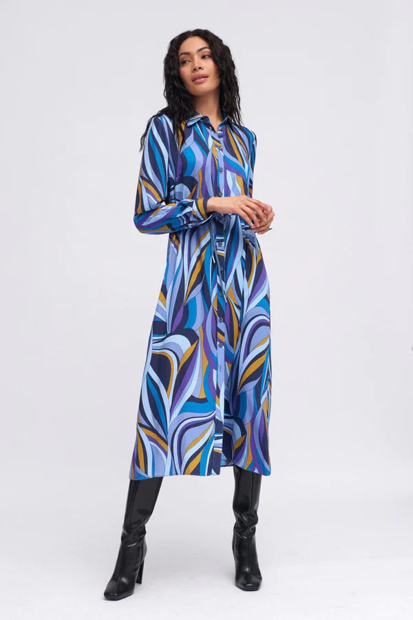 Tinta & Bariloche Zeline L/S Maxi Dress-Azul Medio