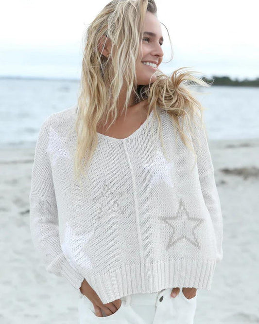 Wooden Ships Galaxy Sweater Cream/White