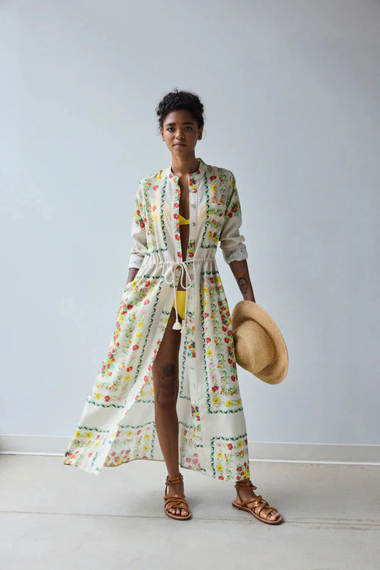 Hope For Flowers Banded Shirtdress - Custard