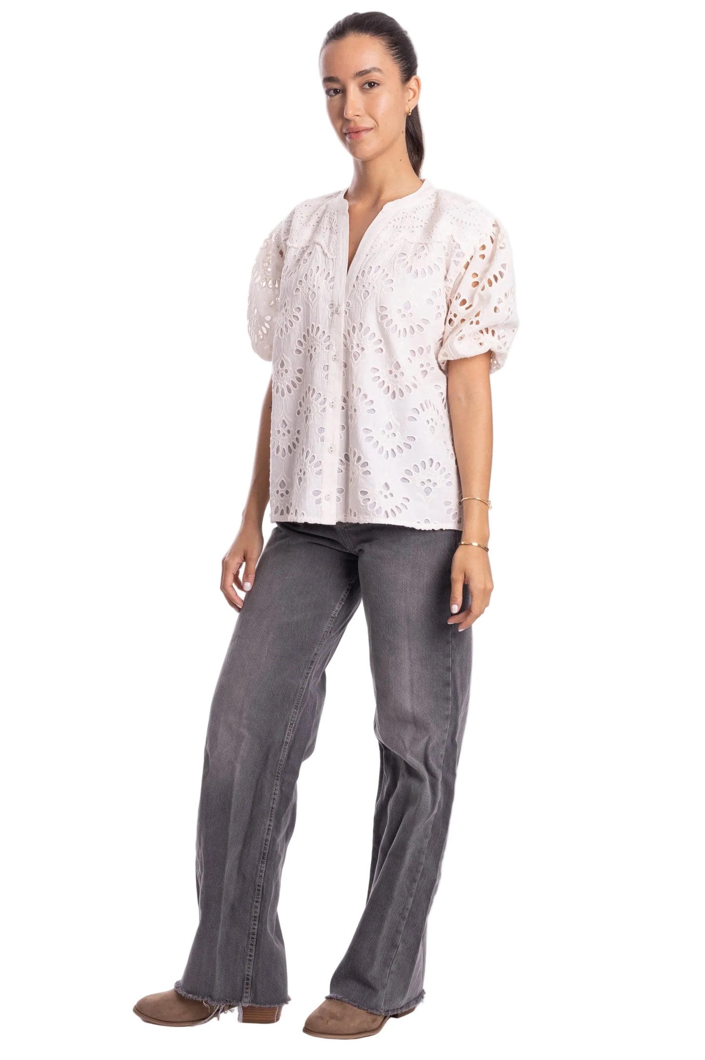 Bindu Louisa Top Light Ivory