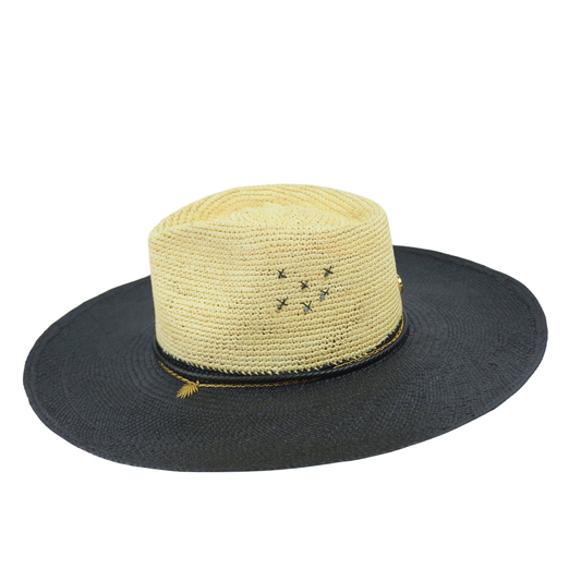 Maki Palmata Amy Straw Hat Natural/Black