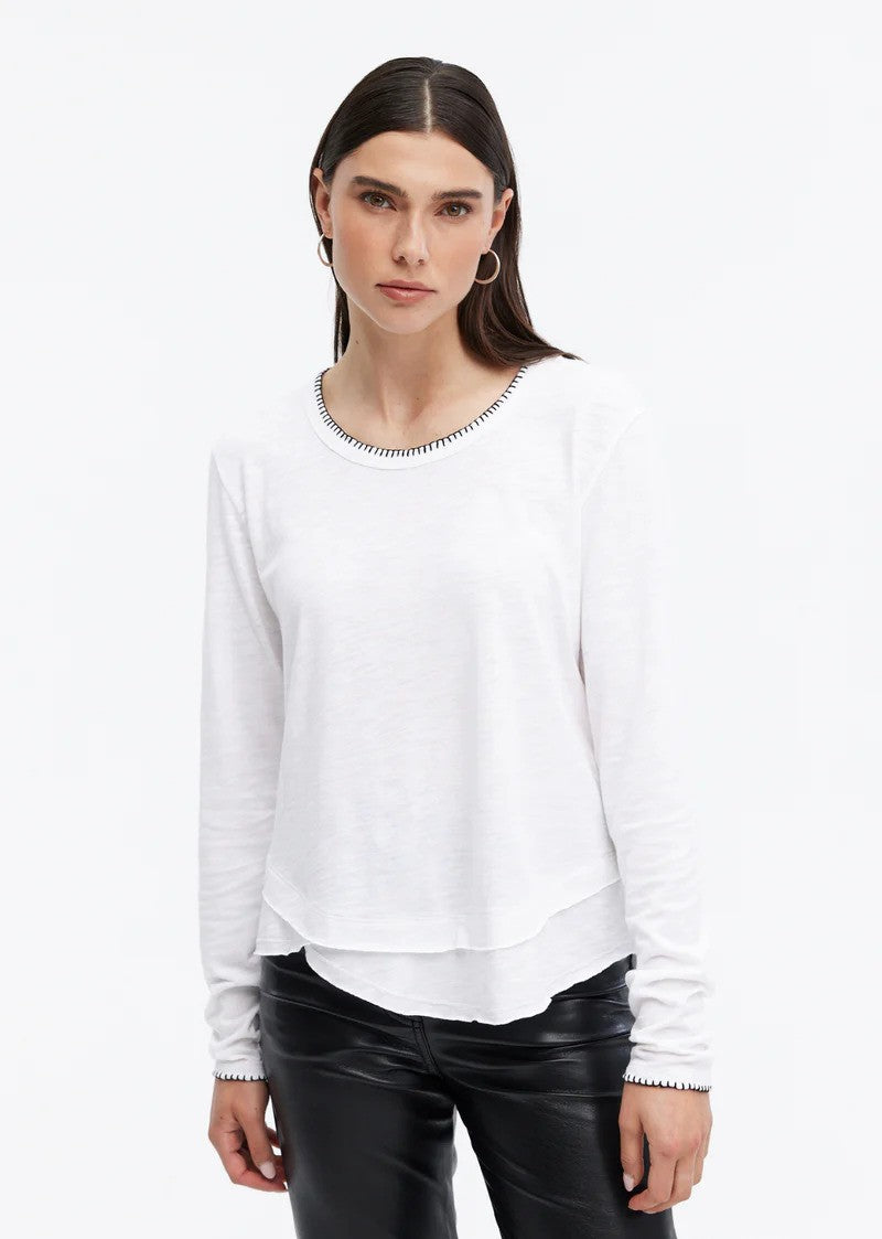 CHRLDR Whipstitch Ava Long Sleeve Tee Shirt