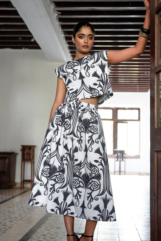 Beyond By Vera Amber Skirt - Iron Veil Charcoal