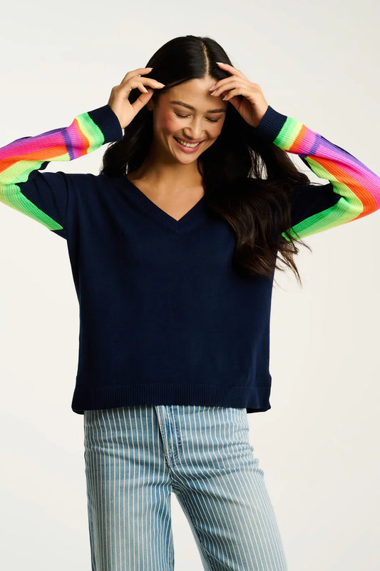 Lisa Todd Brite Side Cotton Sweater - Navy