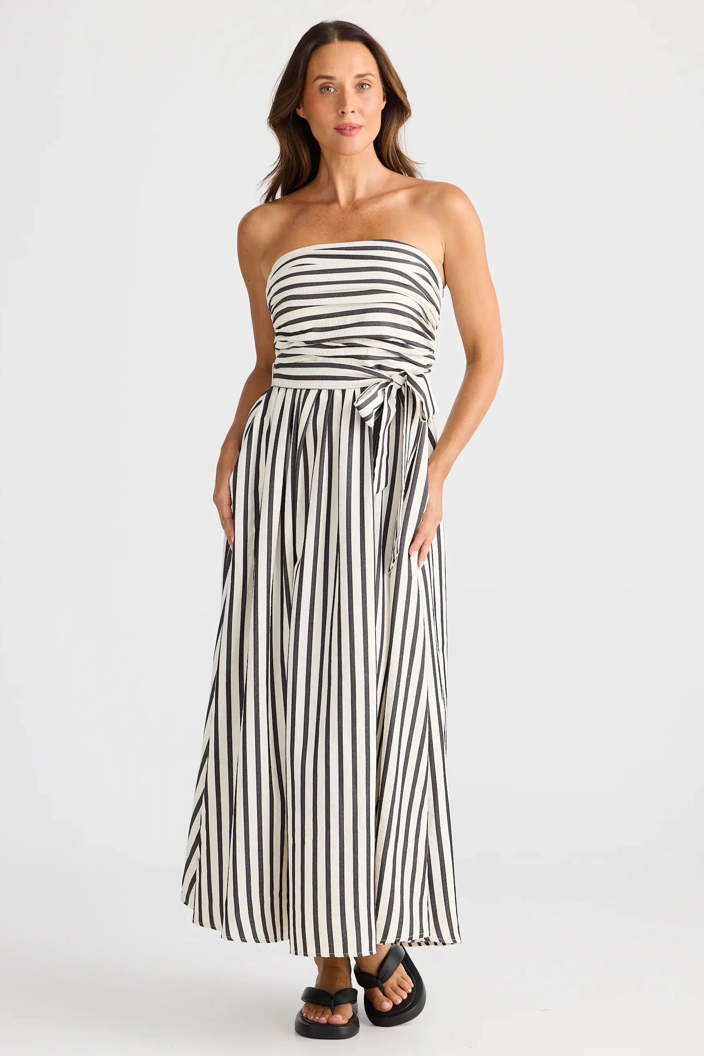 Brave + True Avalon Dress -  Black Stripe