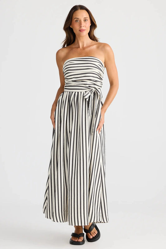 Brave + True Avalon Dress -  Black Stripe