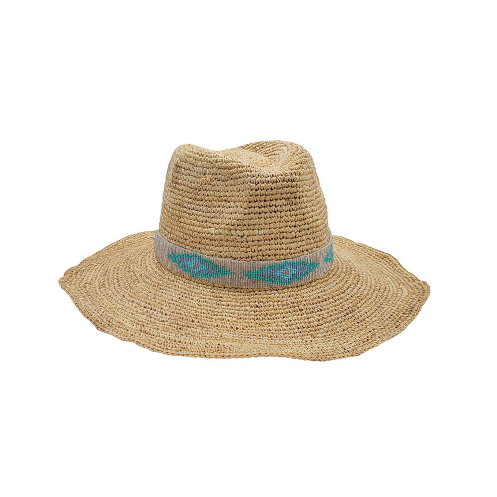 Nikki Beach Blue Jaye Straw Cowboy Hat