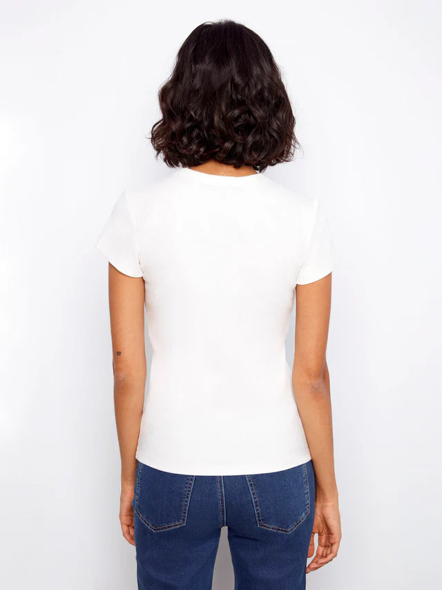 Charlie B Tencel Ribbed Crew Neck T-Shirt
